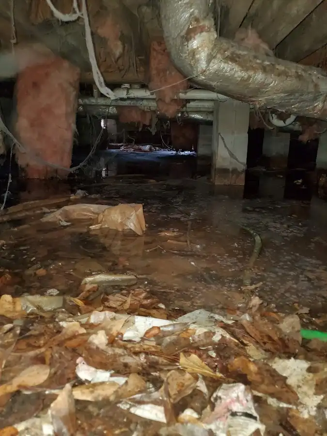 Crawl space flood assessment for Commercial Water Damage Restoration in Erie