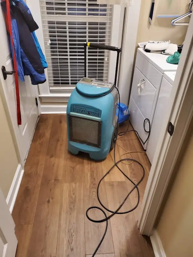 Commercial dehumidifier deployed for Flood Damage Cleanup in Erie